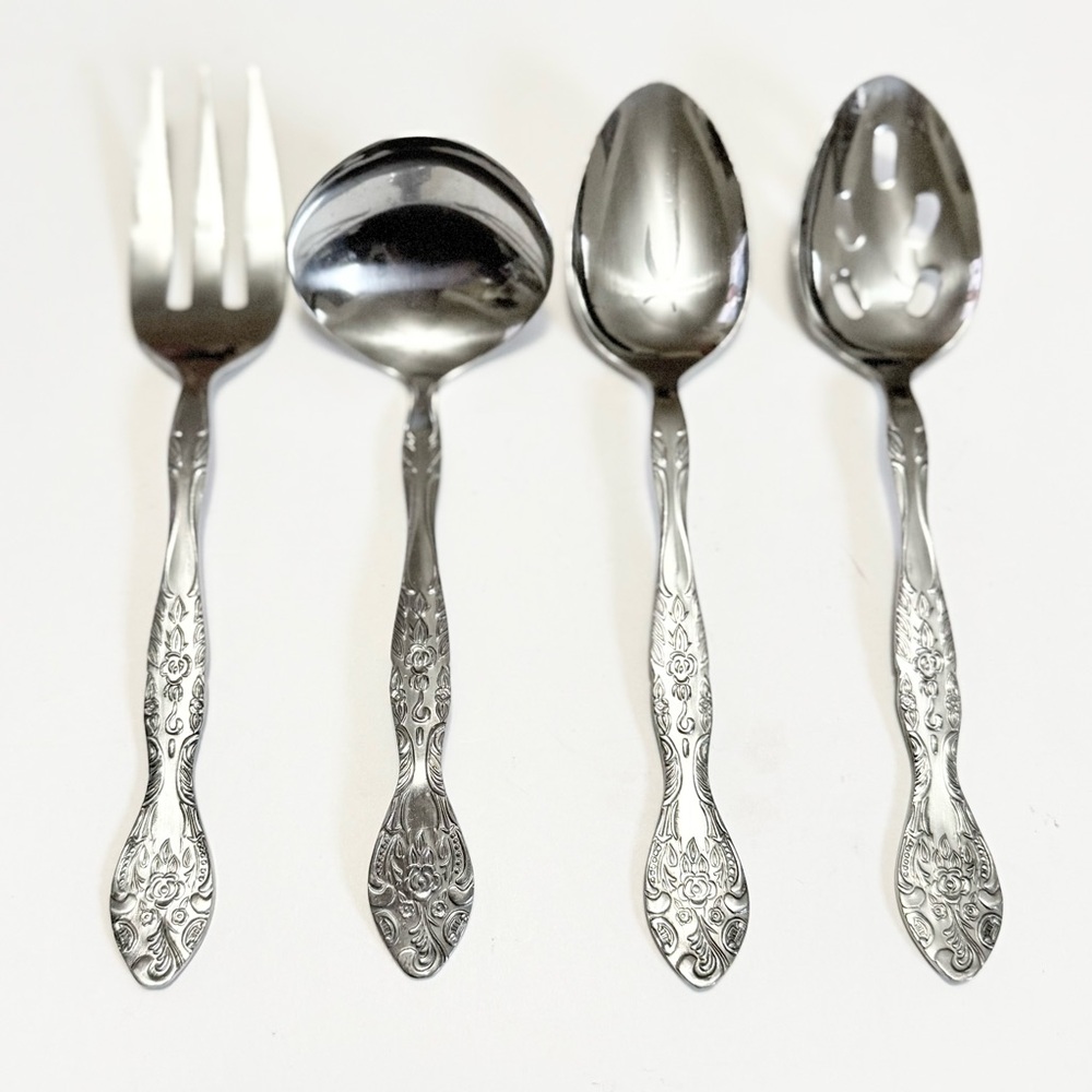 4pc Vintage 1960s Hostess Set – ORL24 (Stainless) by Orleans – Korea